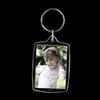 100Pcs Photo Keychain Rectangle Transparent Blank Acrylic Insert Photo Picture Frame Keyring Key Holder DIY Split Ring 2