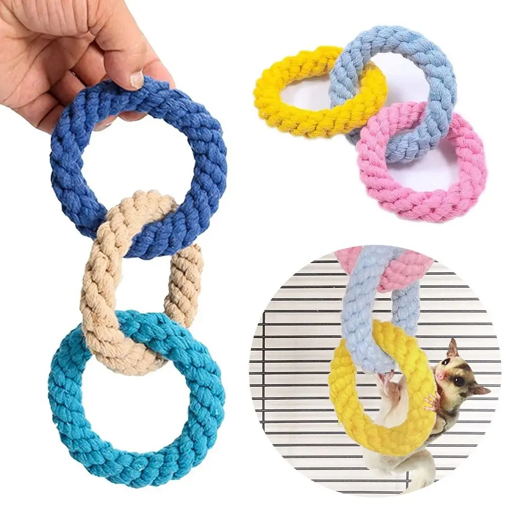 

DIY Small Animals Play Toys Set Bird Rope Swing Toy Hanging Sugar Glider Cage Accessories Hamster Toy Climbing Rope Toys