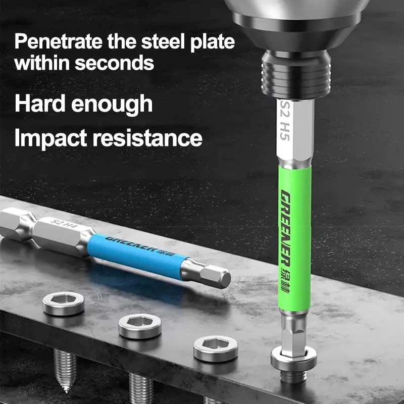 GREENERY Rainbow Hex Key Allen Wrench Screwdriver Bit Set Electric Power Drill Color-Coded Strong Durable Magnetic Repair Tools - Image 2