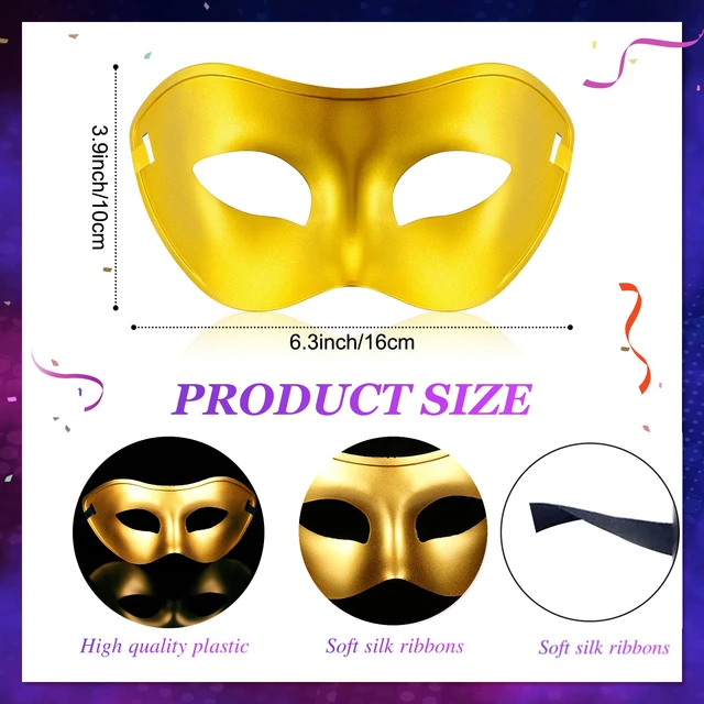 Maschere Carnevale Donna 6 Pezzi - Maschere In Pizzo Oro E Nero Per Feste E Balli In Maschera - Foto 9