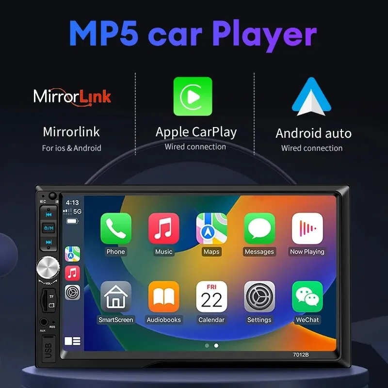 Acodo ī÷  Ƽ̵ ÷̾, ġ ũ, , USB, TF, FM, ȵ̵, ڵ , ڵ ׷, 7012B, 7 ġ, 2din