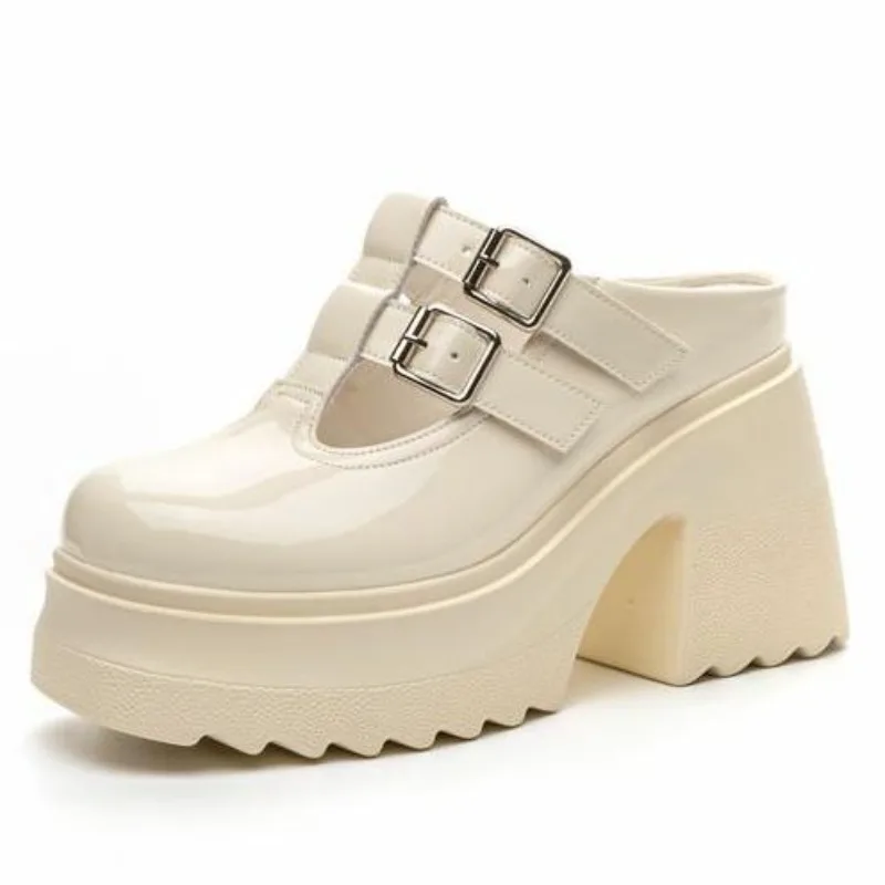 

Туфли-лодочки женские из лакированной кожи, на массивном каблуке 10 см