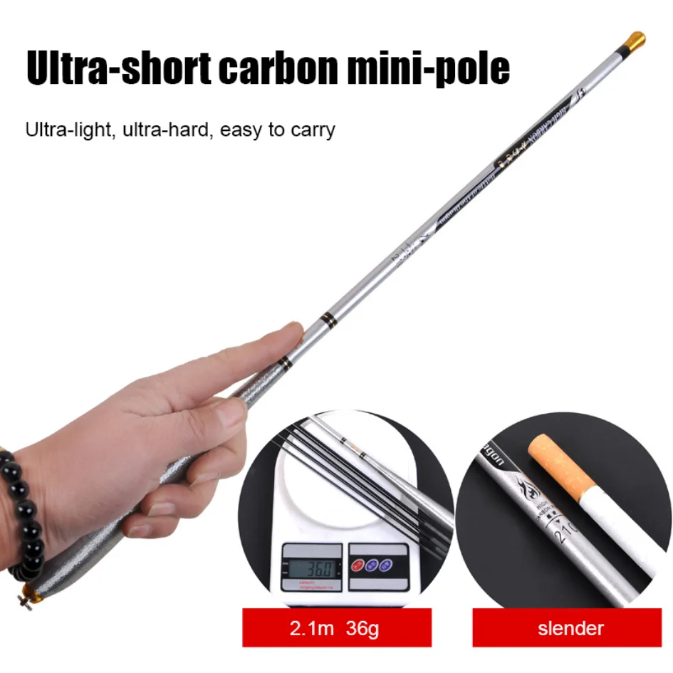 

1.8M-6.3M Ultralight Telescopic Fishing Rod,Carbon Fiber Handle Rod,Ultra Short Mini Fishing Pole Tackle for Stream Freshwater