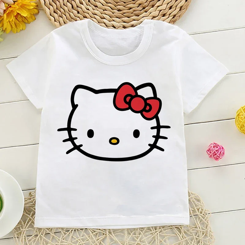 thumbnail image 1 of Camiseta de verano de los años 2000 con Hello Kitty para niños, bonita camiseta de Sanrio para niños, ropa de manga corta, camiseta para niños y niñas, 1 of 5
