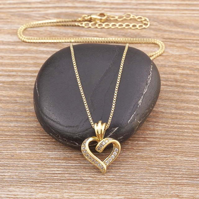 Nidin – collier avec pendentif en forme de cœur pour femmes, Design créatif en spirale, chaîne de clavicule, ras du cou, mignon, bijoux en Zircon