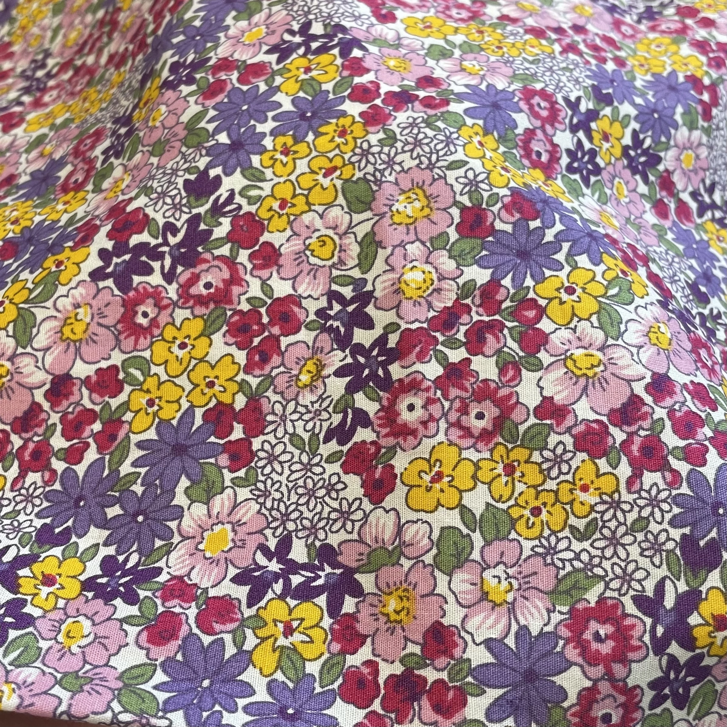 

Purple Floral 40S Tissun Liberty Cotton Poplin Fabric For Kids Baby Sewing Cloth Dresses Skirt DIY Handmade Patchwork Meter