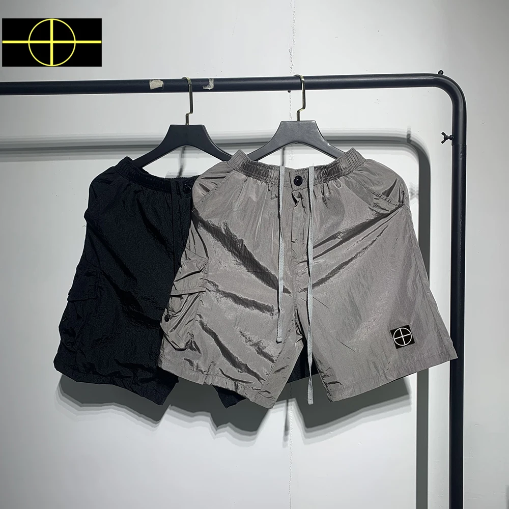 

2023 Summer Style Shorts Men Women Mesh Breathable Both Sides Patch Embroidery Badge Beach Shorts Men Metal Nylon Shorts Men
