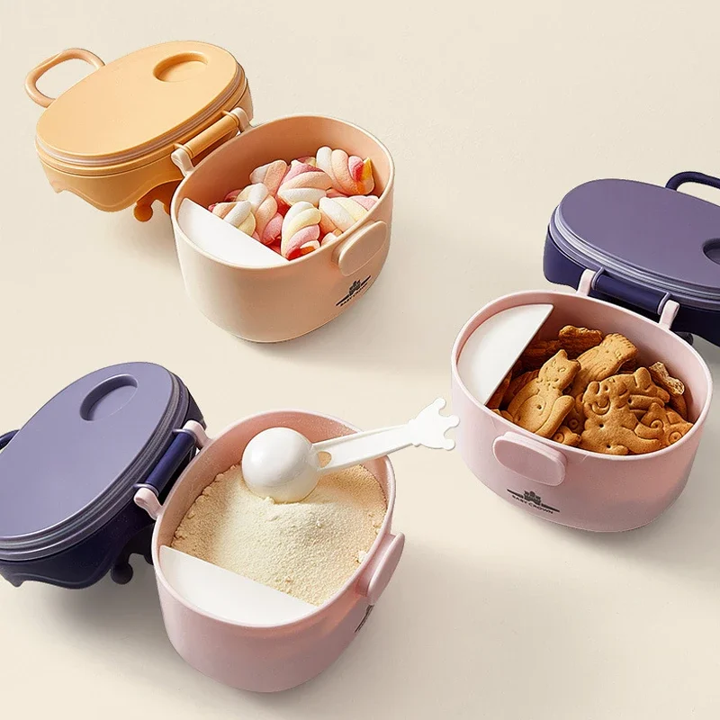 Portable Baby Food Storage Box BPA Free Formula Dispenser Cartoon Infant Milk Powder Box Toddler Snacks Cup Container milk powder storage box