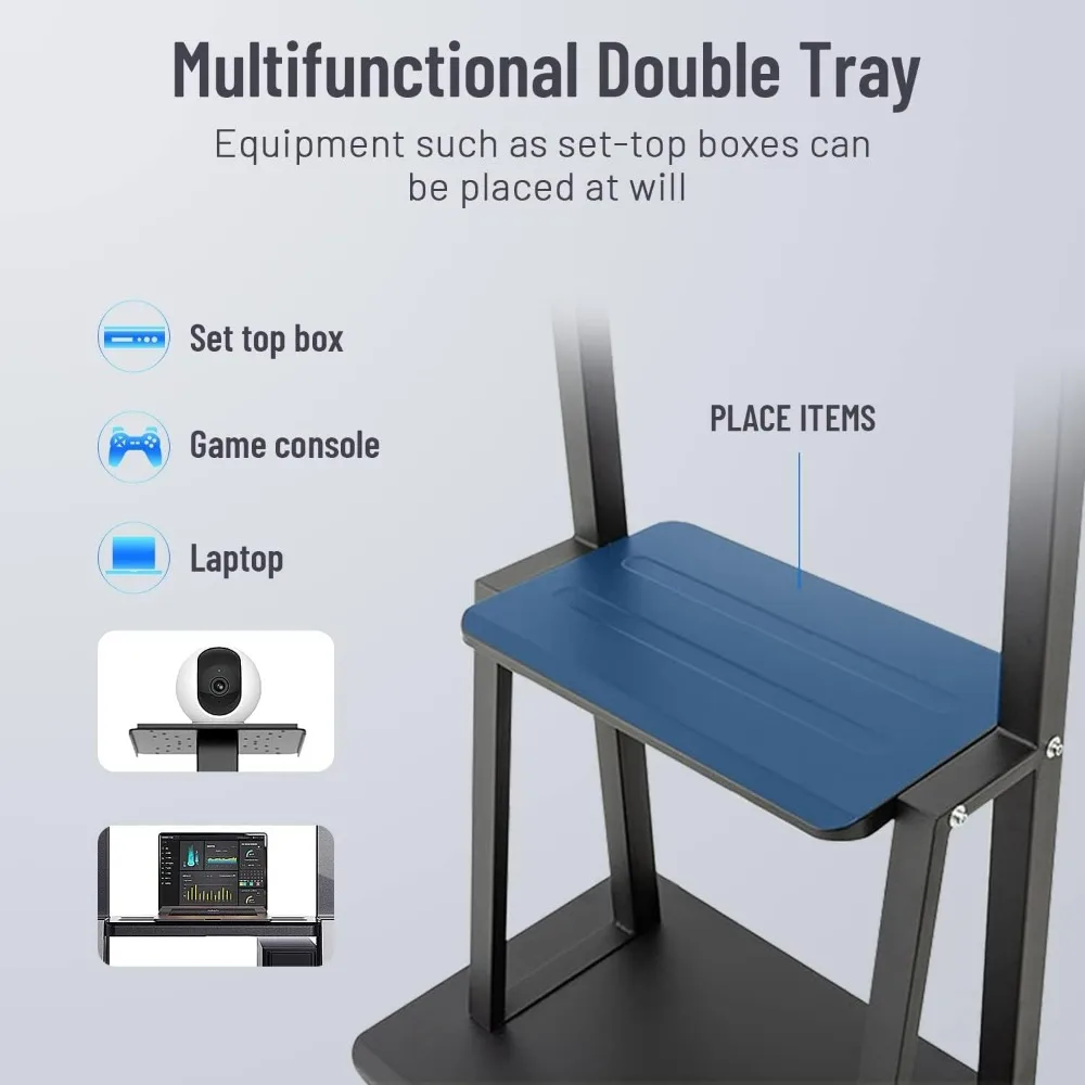 Rolling TV Stand for 60-100 Inch TVs with Wheels, Supports LCD, LED, OLED, Plasma Screens Up to 330lbs