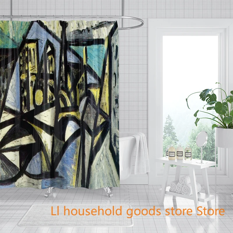 Modern Sanat Banyo Duş Perdesi Vincent Van Gogh Pablo Picasso Başyapıt