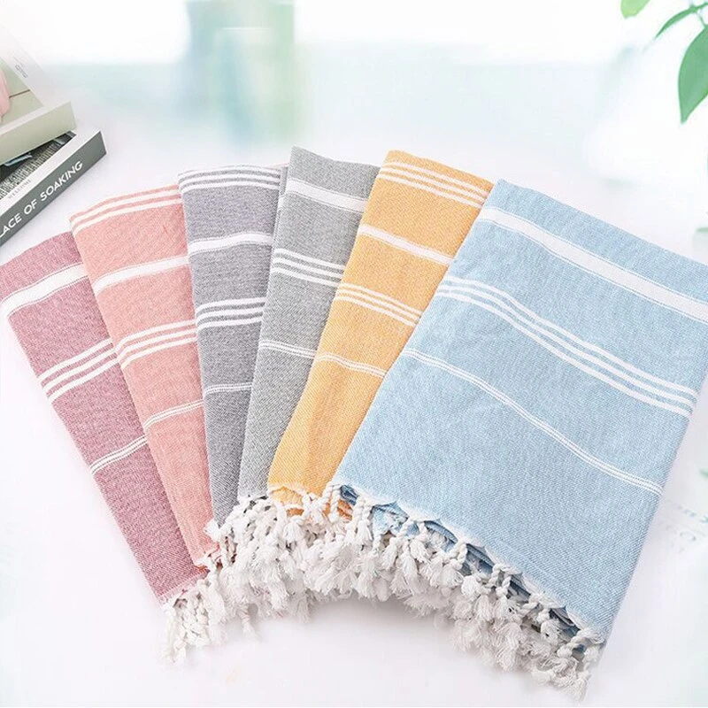 Pure Cotton Beach Towel Can Quickly Dry Striped Bath Towels AliExpress