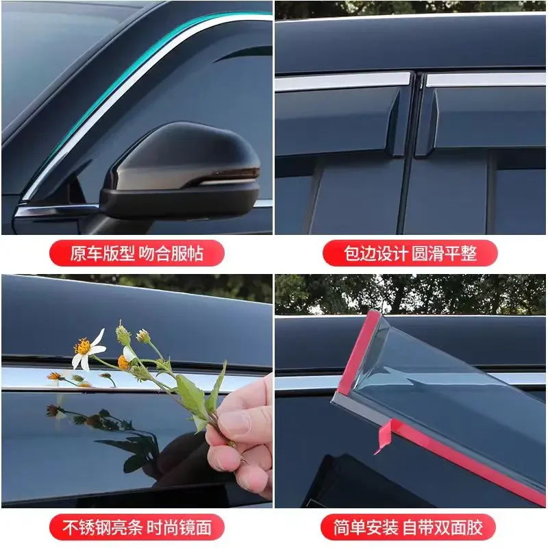 For Mercedes-Benz C-Class (W205) Sedan C200 C250 C300 2015- Exterior Visor Vent Shades Window Sun Rain Guard Deflector