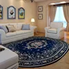 Living Room Carpets European Pastoral Style Oval Bedroom Bedside Rug Flower Printed Cloakroom Plush Floor Mats Alfombra Ковер 러그 2
