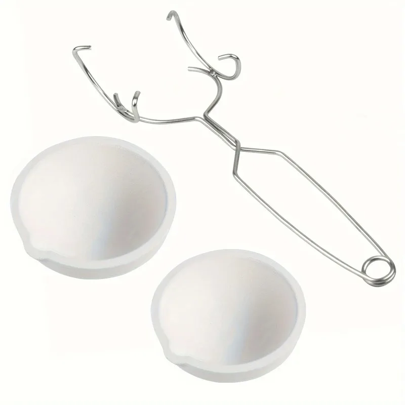Quartz Crucible Clip and Melting Bowl Set High-Temp For Gold Silver Melting Jewelry Casting Metal Refining Furnace Tools