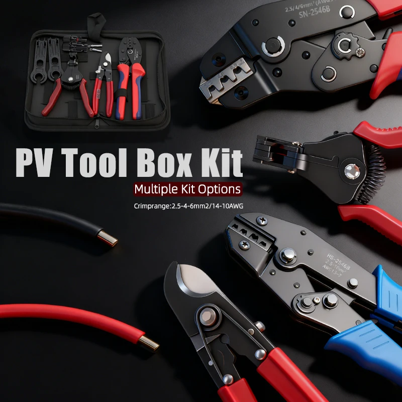 ชุดเครื่องมือโซลาร์เซลล์ เหมาะสำหรับสายไฟขนาด 2.5/4/6 ตร.มม. พร้อมที่ปอกสายไฟ ประแจโซลาร์ และชุดขั้วต่อโซลาร์ 1
