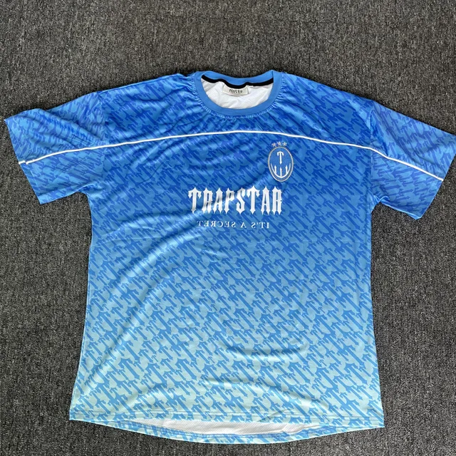 High Quality Trapstar Monogram Football Jersey T Shirt Black EU Size
