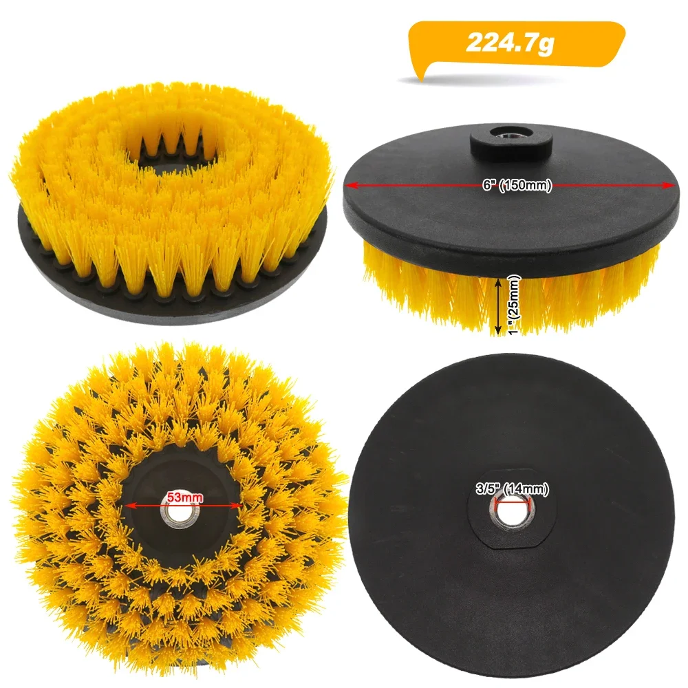 1 Pcs 6 Inch Power Scrubber Cleaning Brush with M14 Thread Drill Adaper for Cleaning Carpets Kitchen and Bathrooms Car Interiors 4