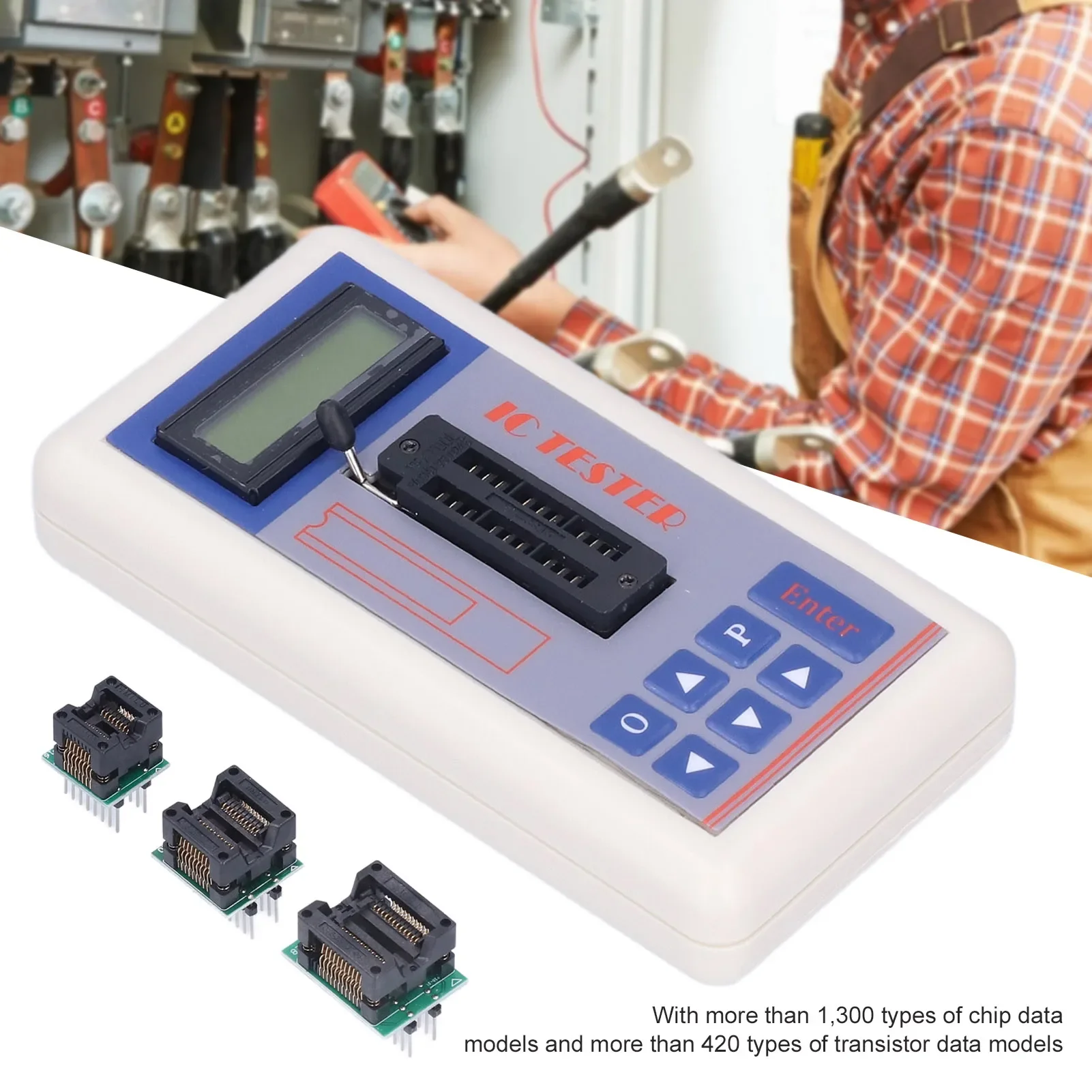Integrated Circuit Tester IC Transistor Capacitor Diode Checker 5V 3.3V AUTO Mode