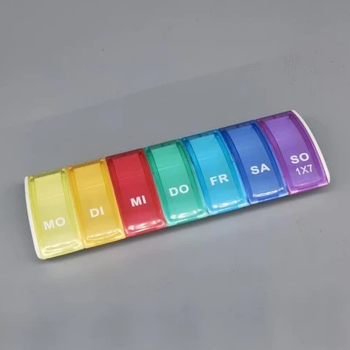 Weekly Transparent Pill Organizer Box with Splitters - 7-Day Medicine Storage Container