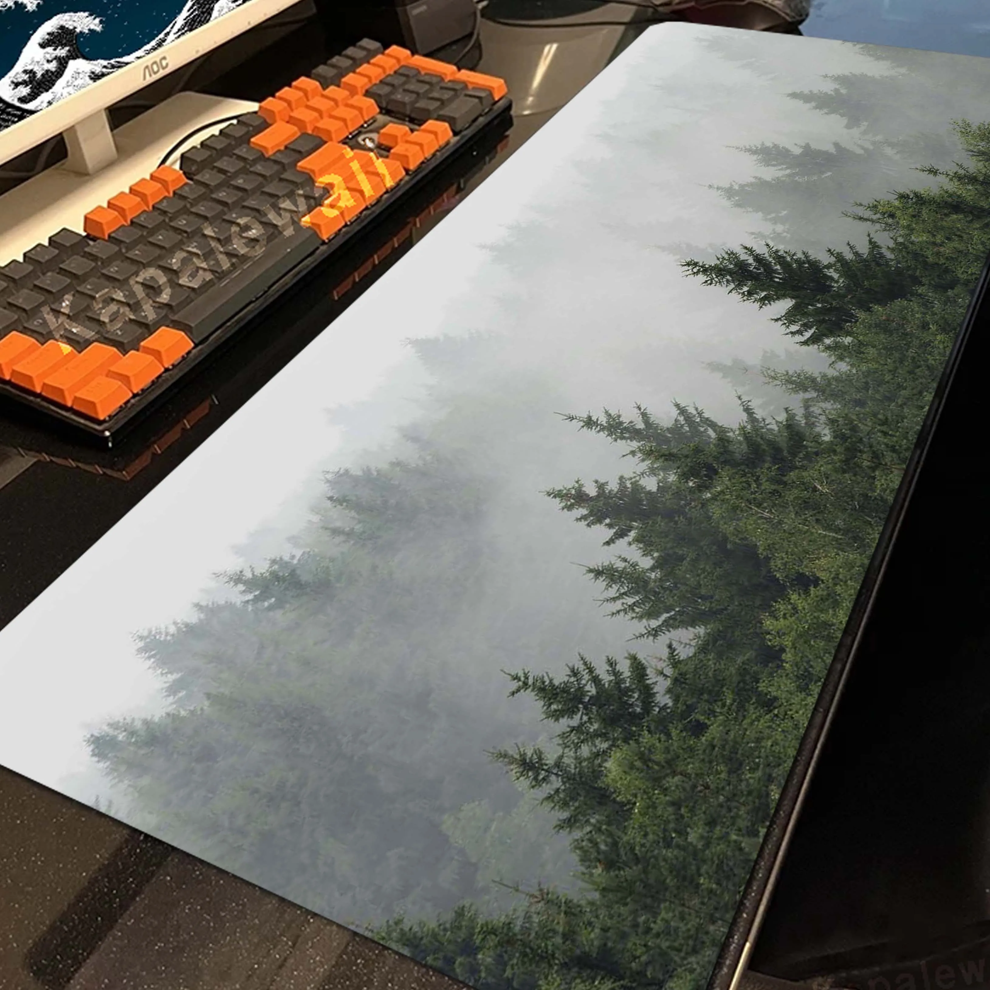 

HD Print Misty Forest Pattern Mouse Pad Office Non-slip Mousepad Gaming Speed Keyboard Pads Computer Gamer Desk Mat 900x400mm