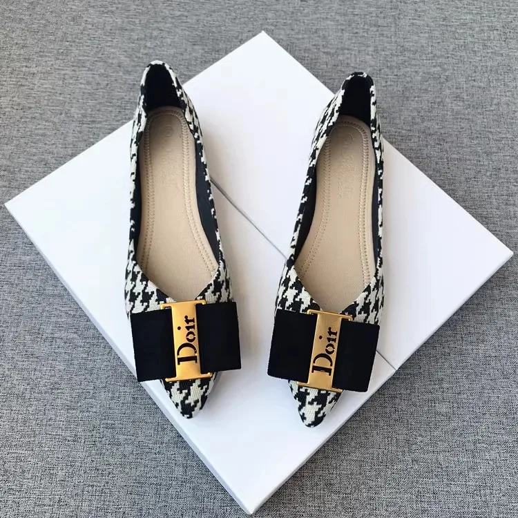 Summer 2024new Fashion Women's Shallow Mouth Casual Female Sneakers Slip-on Flats Bow-Knot Pointed Toe Moccasins Modis Slip