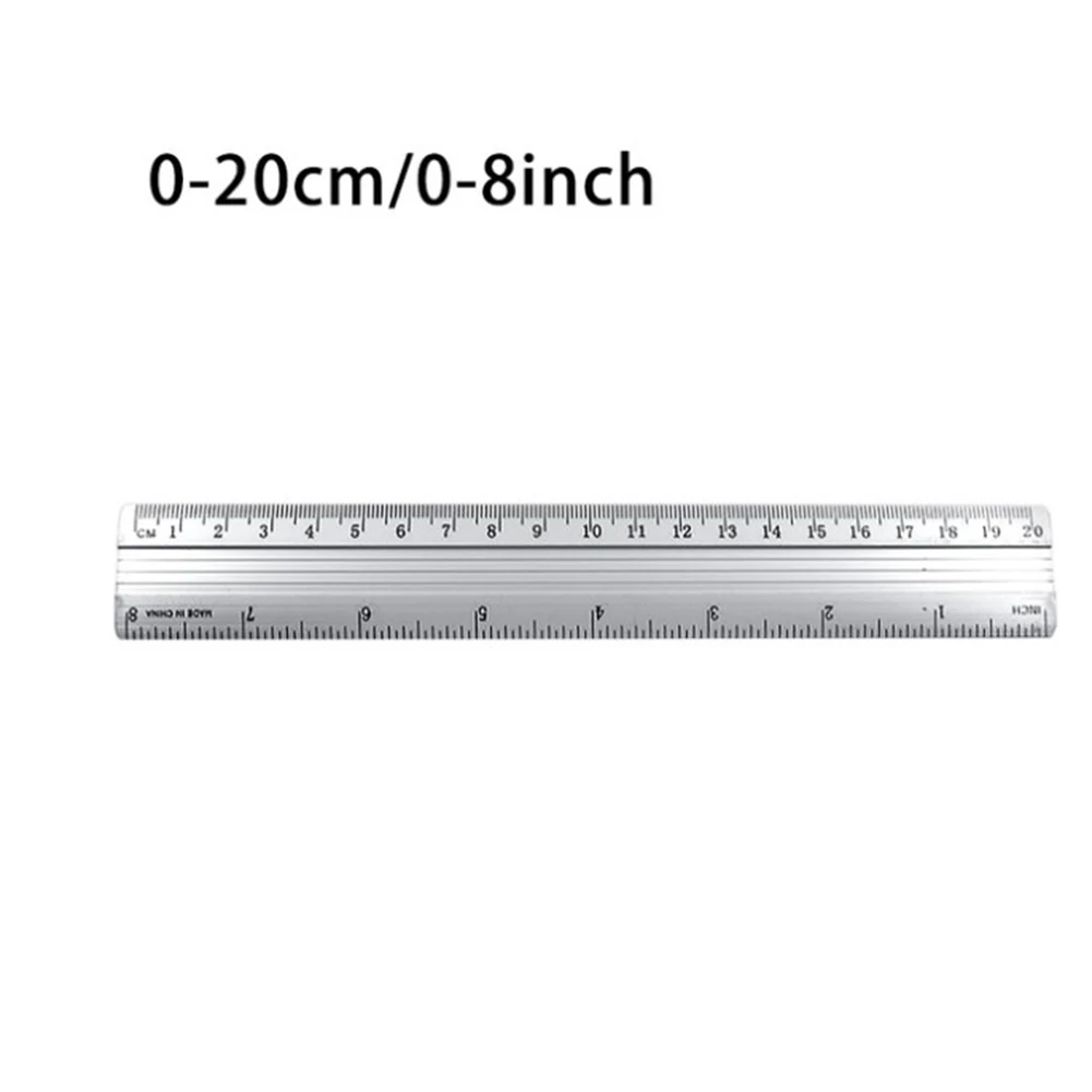 Show 20 Inches Ruler 1pc 15/20/30cm Ruler Aluminum Alloy Straight Rulers Protective Scale ...