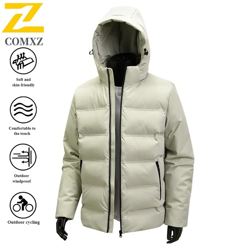 EIAO Winter Men's Business Windbreaker Lightweight Loose-Fit Coat Thermal Waterproof Windproof Jacket for Hiking Camping Fishing