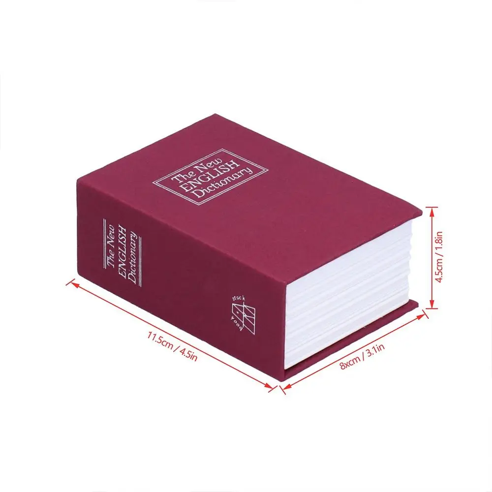 잠금키가 있는 미니 금고, 키 잠금 보안 휴대용 금고, 책 모양 보안 상자, 은밀한 금속 잠금 상자, 현금 및 귀중품 보관함
