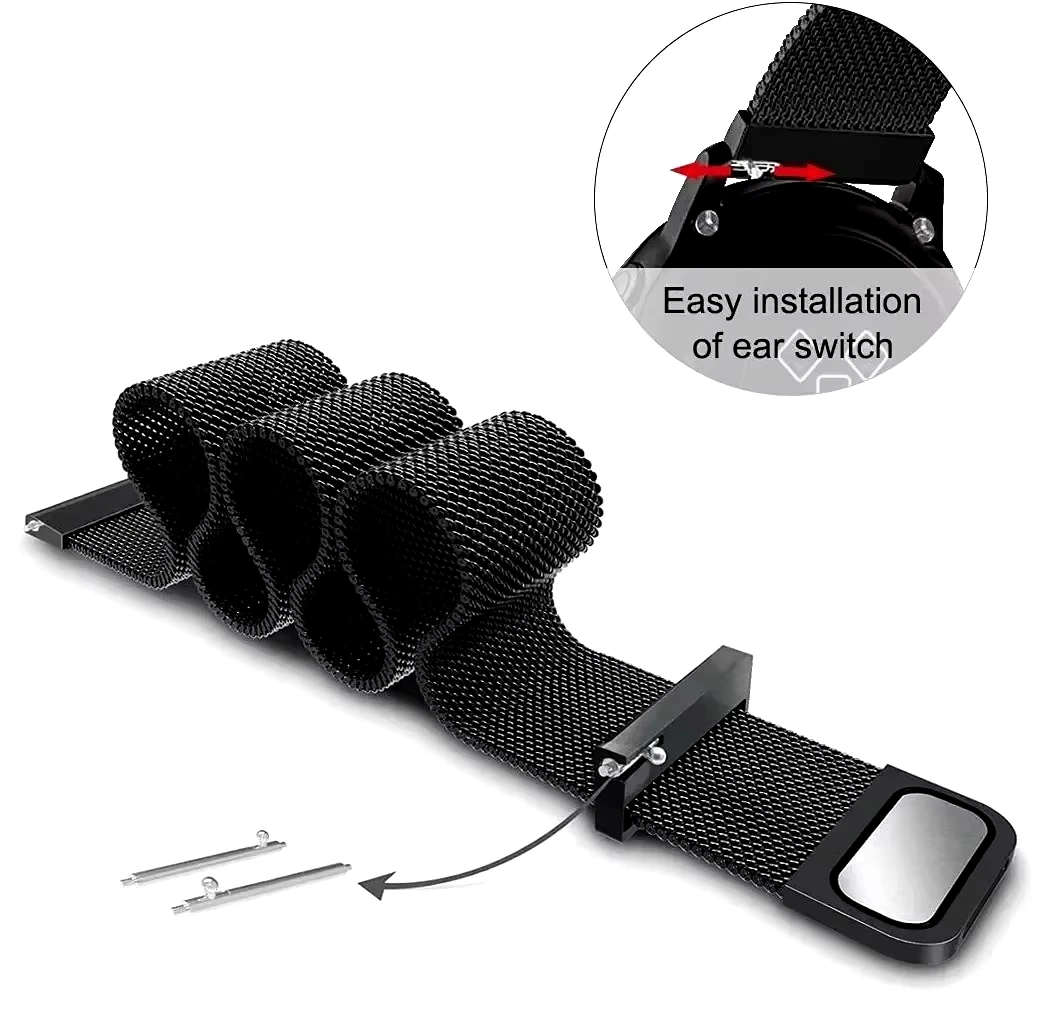 Elegant 20mm Stainless Steel Milanese Watch Strap - Magnetic Closure Bracelet