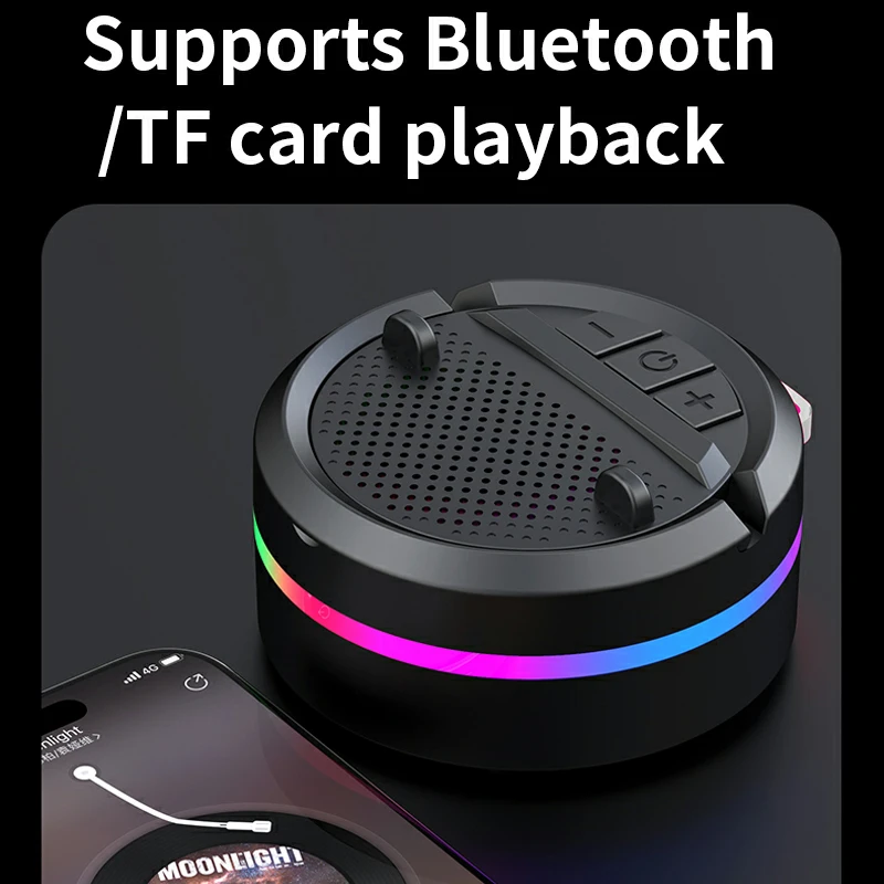 Mini RGB Light Bluetooth Speaker Portable Shocking Sound Audio Player  Wireless MP3 Music TF Card Player for Home Office Travel