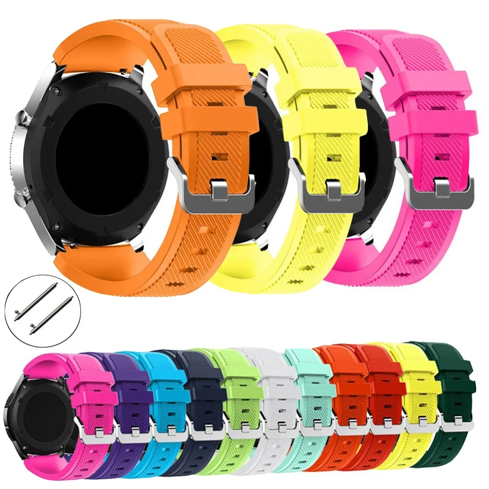 Sporty 22mm Silicone Bracelet Strap - Premium Watchband Accessory in Vibrant Colors