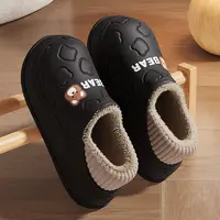 Waterproof Cotton Slippers for Women Men Winter Outdoor Indoor Home Plush Warm Thick Sole Anti slip Cotton Shoes for Couple - Image 2