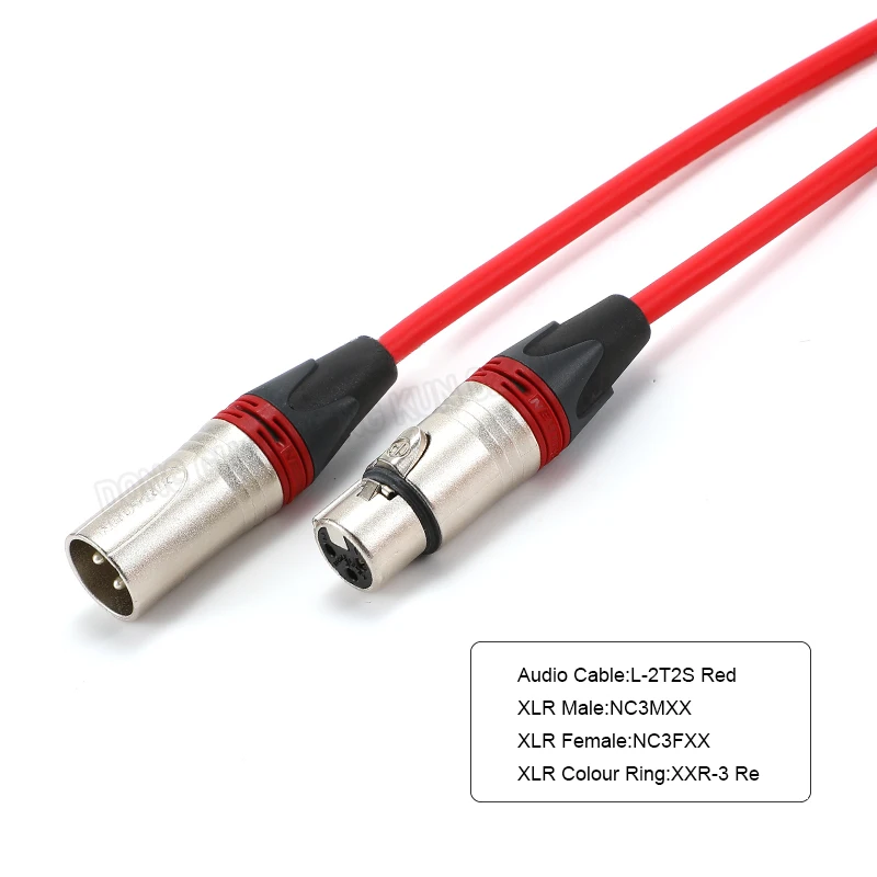 L-2T2S XLR-Mikrofonkabel, 3-poliges symmetrisches Audio-Verlängerungskabel für Mischpult und Verstärker, Stecker auf Buchse – Detail 8