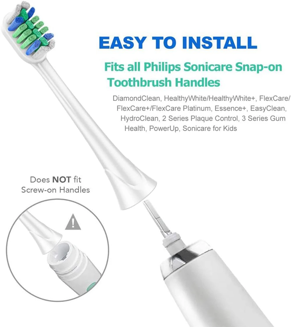 Replacement Toothbrush Heads Compatible Philips Sonicare C3 C2 G2 Electric Brush Heads Sonicare C2 Plaque Control toothbrush heads