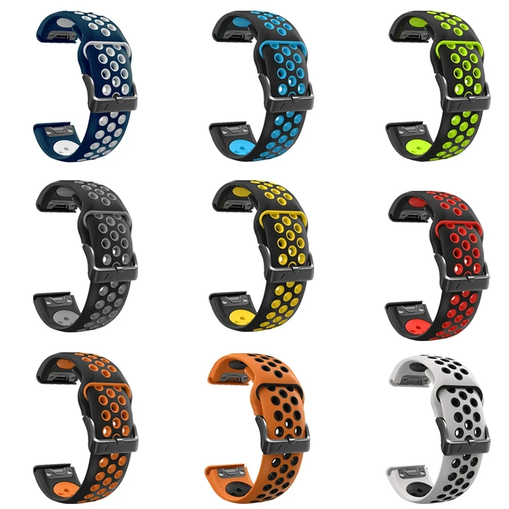

22/26mm Silicone Quick Release Strap For Garmin Fenix 7 7X 6X 6 Pro 5X 5 Plus Epix Gen 2 Smartwatch Band Bracelet Wristband Belt