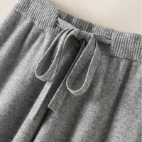 Thick Warm Knitted Casual Chic Basic Soft Elastic High Waist Women's Pants Korean Fashion Straight Ankle-Length Pants For Women - Image 4