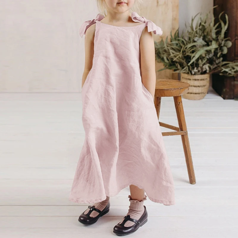 chinese dress ladies Long Linen Dresses Ref. 20119 (Light Pink Color)