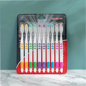 10 pçs escova de dentes dupla ultra macia, nanobrushes de carvão de bambu, suporte de escova de dentes pessoal dental escova de dentes adulto 1
