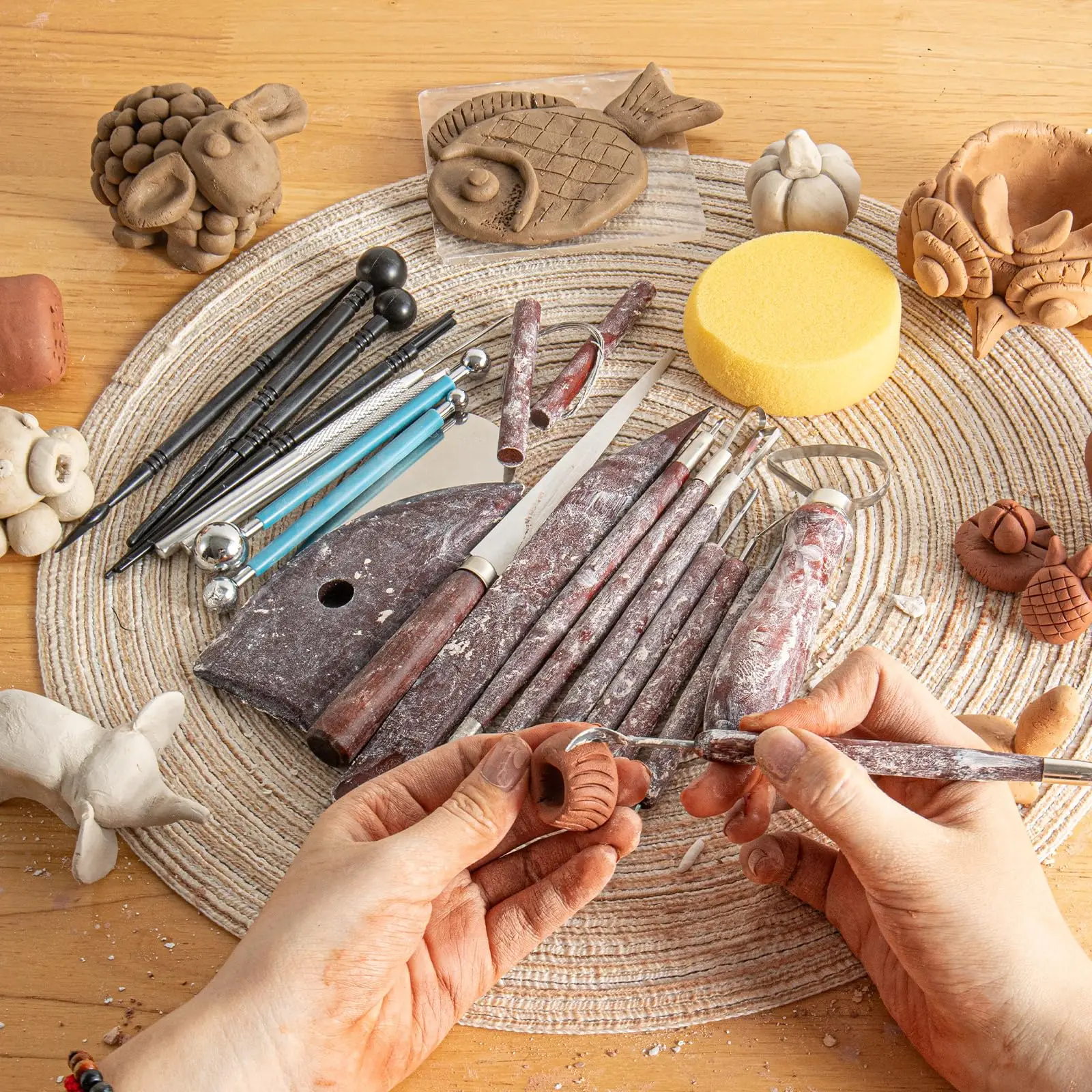 23PCS Clay Tools Sculpting, Ceramic & Pottery Modeling Tool, Ceramics Tools Set, Polymer Kit, Air Dry Clay