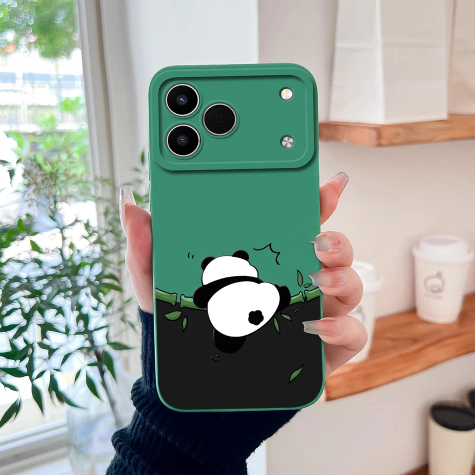 Funny Cartoon Animals Lens Protection Soft Liquid Silicone Back Cover Case
