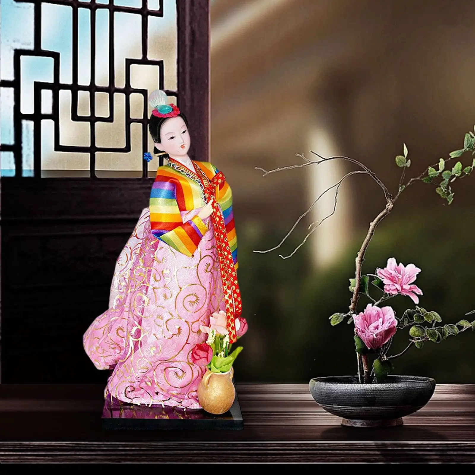 STOBOK Statuetta Geisha Giapponese Con Ombrello – Kimono In Seta, Collezionabile Per Casa, Ufficio E Cruscotto Auto - 2