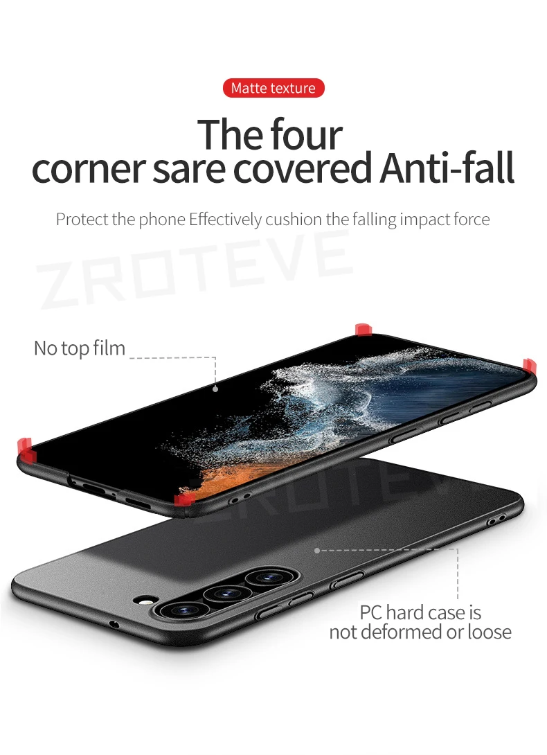 S26 Ultra Case Zroteve Slim Hard PC Matte Cover For Samsung Galaxy S25 Edge S24 Plus S23 S24 FE S22 S20 S21 S10 S25+ Phone Cases