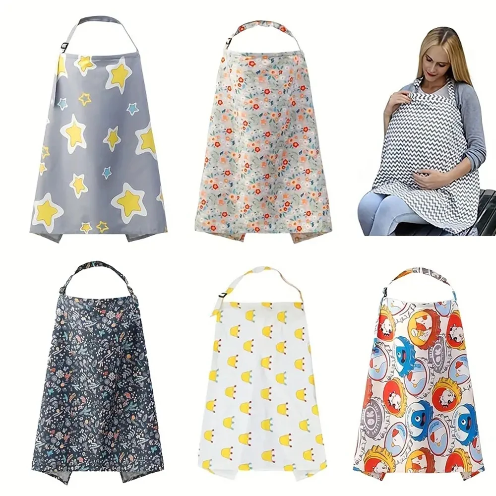Breastfeeding Cover Breathable Cotton Nursing Cloth Cloud Print Outing Breastfeeding Towel Feeding Cover Cape Nursing Apron