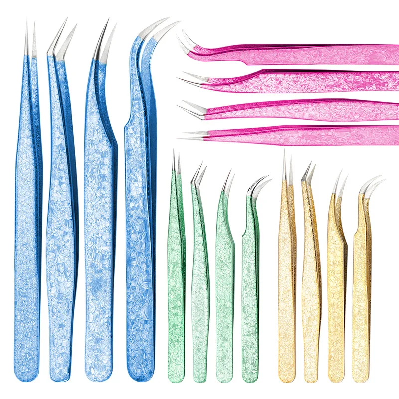 

20 Pcs Lash Extension Tweezers Anti-acid Hyperfine High Precision Tools Stainless Steel Superhard Tweezers