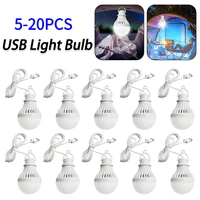 5-20PCS USB Light Bulb LED Camping Light Bulb Portable Emergency Light Hanging for Tent Emergency Fishing Hiking Garden Barbecue 1