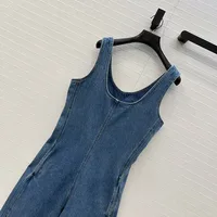 Women's Washed Denim Jumpsuit, Sleeveless Tank Jumpsuit, High-Quality Flared Pants, 2026 Spring New Arrival, Y2K Style - Image 4