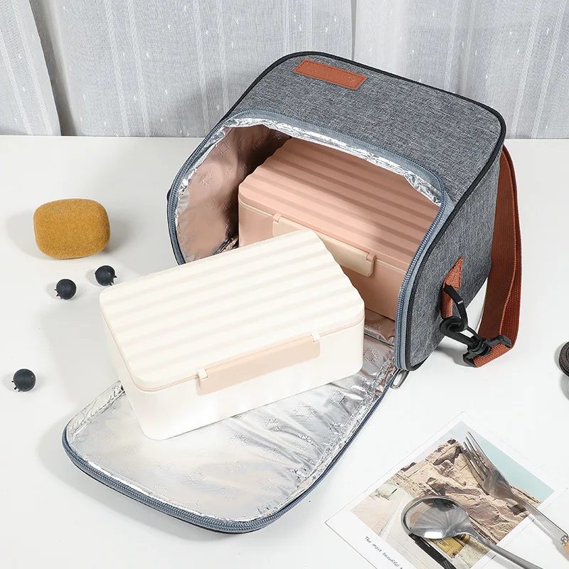 Insulated Reusable Thermal Cooler Tote with Shoulder Strap - Leakproof Lunch Bag
