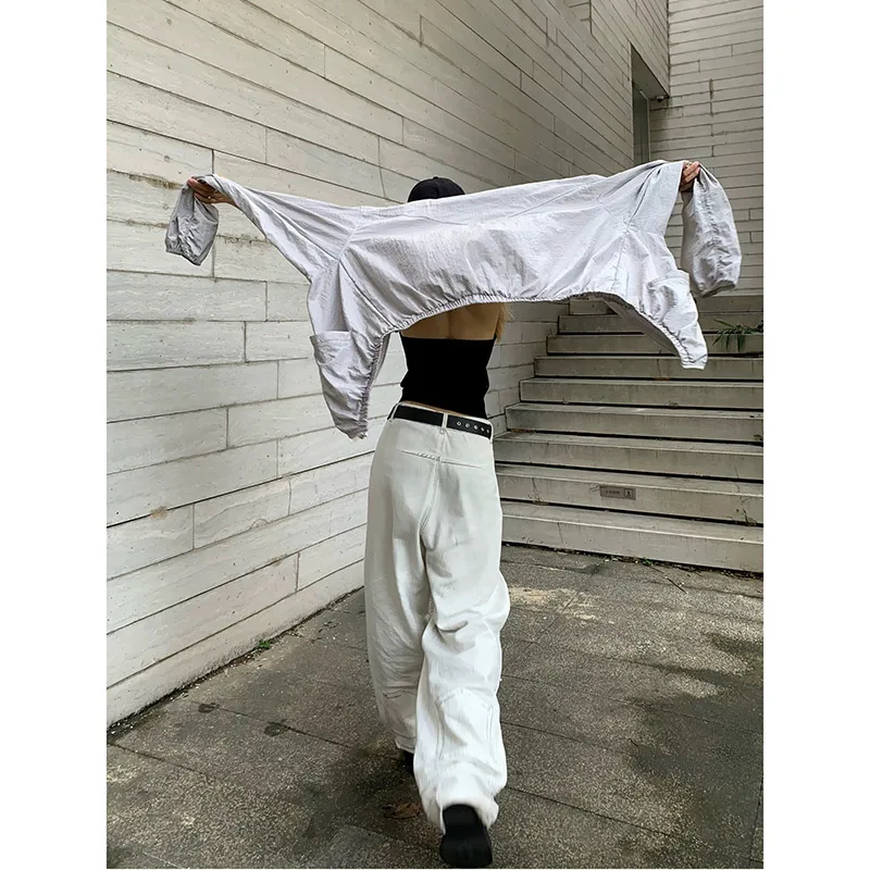 여성용 아메리칸 레트로 빅 사이즈 더티 워싱 반전 디자인 청바지, 하이 스트리트 루즈 슬림 드레이프 캐주얼 바지