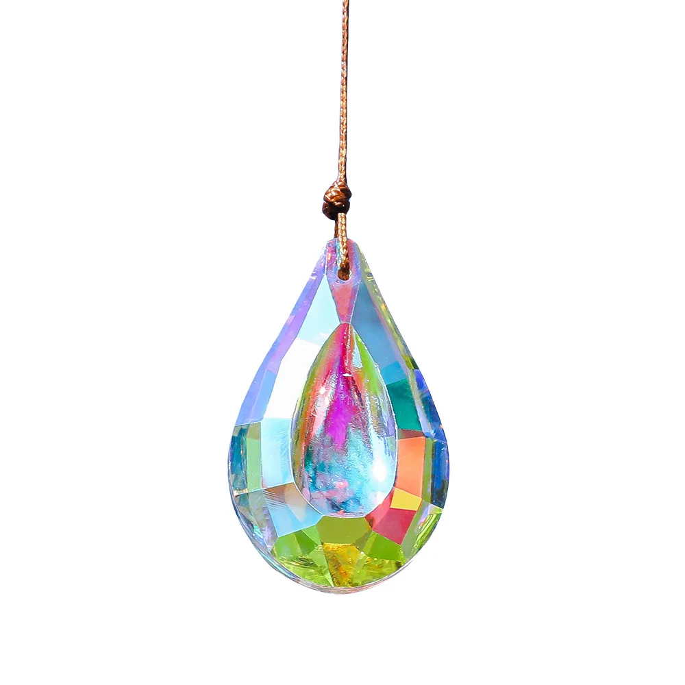 Colored Crystal Glass Prism Pendant Hanging Sun Catcher Accessories Rainbow Manufacturer Ornaments Crystal Chandelier Parts sun catcher crystal pendant sun catchers window ornament