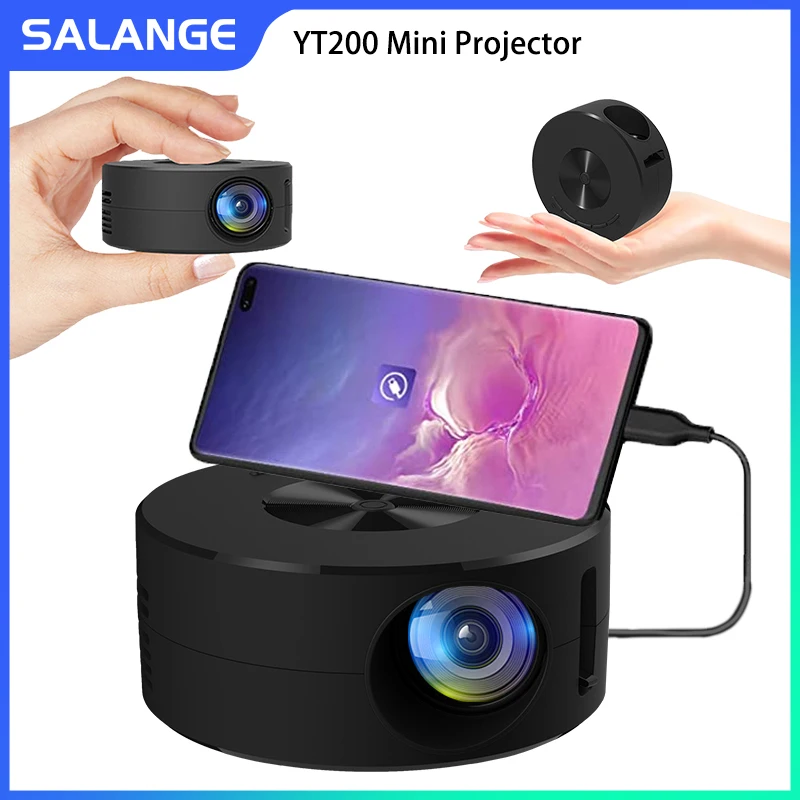 

Salange YT200 Mini Projector Mobile Video Home Theater Cinema Media Player Wired Same Screen Projector For Iphone Android